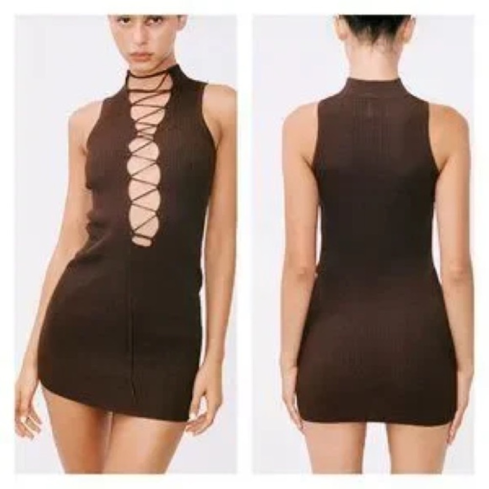 With Jean Amethyst Mini Dress in Brown